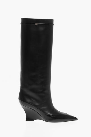 Wedge Heel RAVEN Leather Boots 9cm