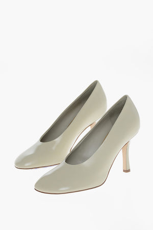 Pumps in Pelle Spazzolata con Tacco Rivestito 9cm