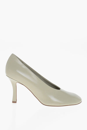 Pumps in Pelle Spazzolata con Tacco Rivestito 9cm