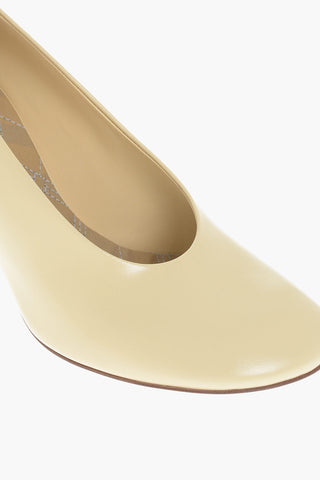 Leather Pumps with Covered Heel 9cm