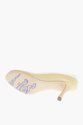 Leather Pumps with Covered Heel 9cm