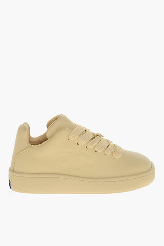 Leather Sneakers with Maxi Laces and Logoed Sole