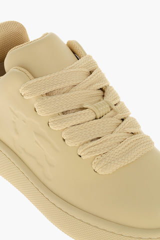 Leather Sneakers with Maxi Laces and Logoed Sole