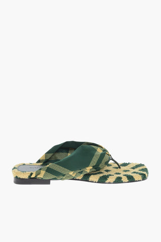 Tartan Fabric Thong Sandals