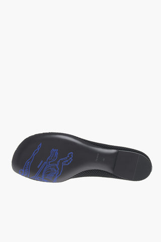 Cuir Sole Crochet Ballet Flats with Embroidered Logo