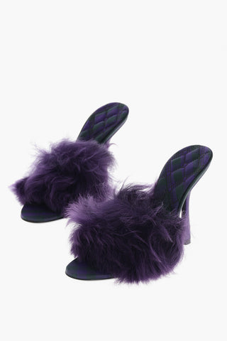 Shearling Sandals with Covered Heel 11cm