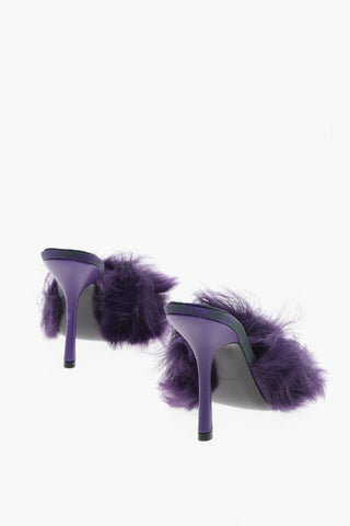 Shearling Sandals with Covered Heel 11cm