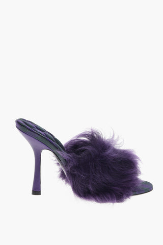 Shearling Sandals with Covered Heel 11cm