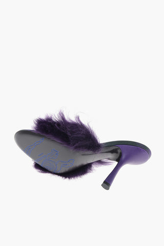 Shearling Sandals with Covered Heel 11cm