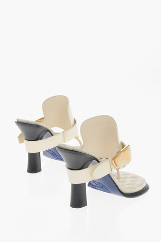 Leather Thong Sandals with Strap and Buckle 10cm