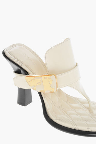 Leather Thong Sandals with Strap and Buckle 10cm