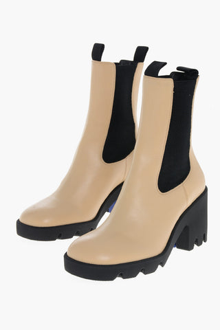 Stivaletti Chelsea in Pelle con Suola Carrarmata 8cm