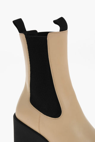 Stivaletti Chelsea in Pelle con Suola Carrarmata 8cm