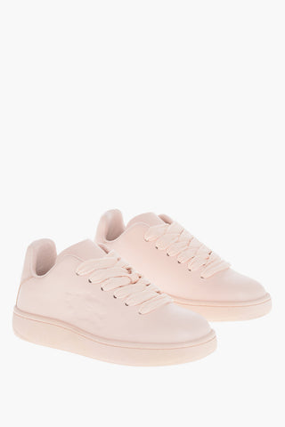 Leather Sneakers with Maxi Laces and Logoed Sole