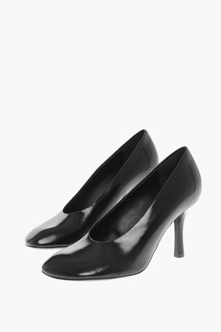 Pumps in Pelle con Tacco Rivestito 9cm