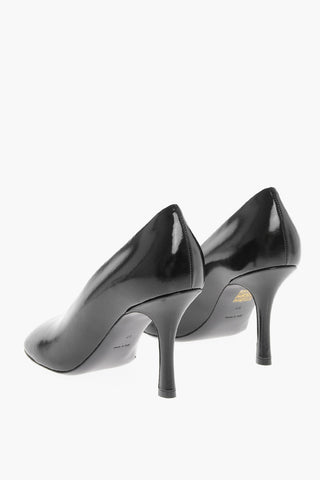 Pumps in Pelle con Tacco Rivestito 9cm