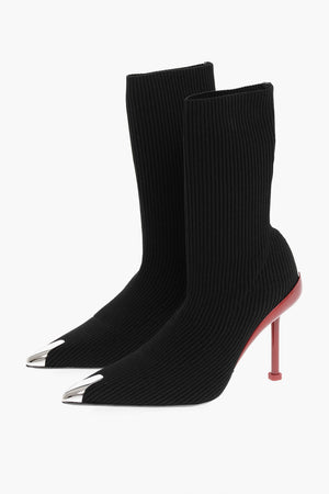 Sock Stiefeletten mit Metallkappe und 10cm Stilettoabsatz