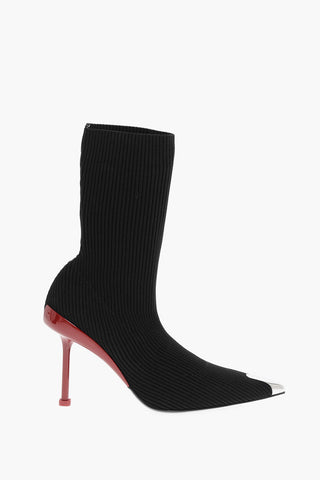 Stivaletti Sock con Punta Metallica e Tacco a Spillo 10cm