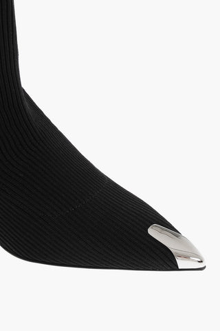 Stivaletti Sock con Punta Metallica e Tacco a Spillo 10cm