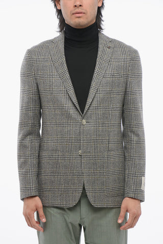 CC COLLECTION Cashmere-blended Blazer with Check Pattern