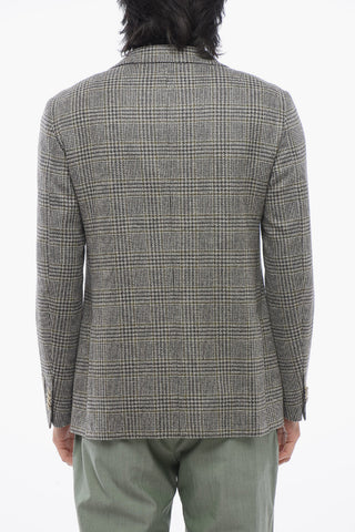 CC COLLECTION Cashmere-blended Blazer with Check Pattern
