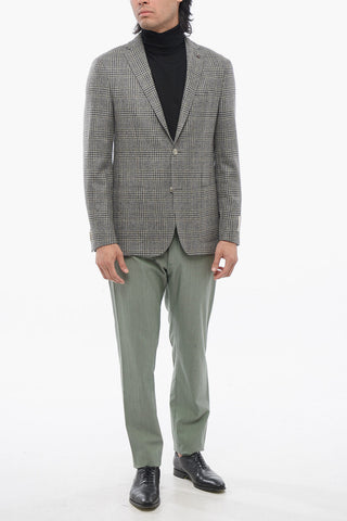 CC COLLECTION Cashmere-blended Blazer with Check Pattern