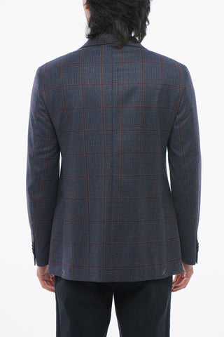 CC COLLECTION Virgin Wool Blazer with Check Pattern