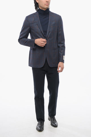 CC COLLECTION Virgin Wool Blazer with Check Pattern