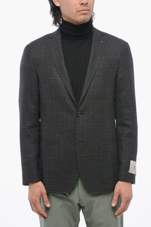CC COLLECTION Blazer in Lana Vergine con Fantasia a Quadri