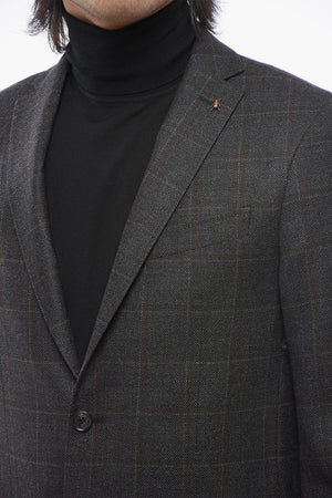 CC COLLECTION Blazer in Lana Vergine con Fantasia a Quadri