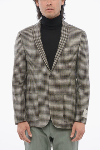 CC COLLECTION Virgin Wool Blazer with Check Pattern