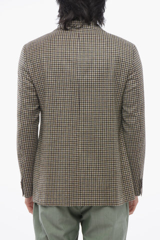 CC COLLECTION Virgin Wool Blazer with Check Pattern