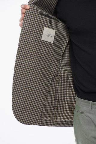 CC COLLECTION Virgin Wool Blazer with Check Pattern