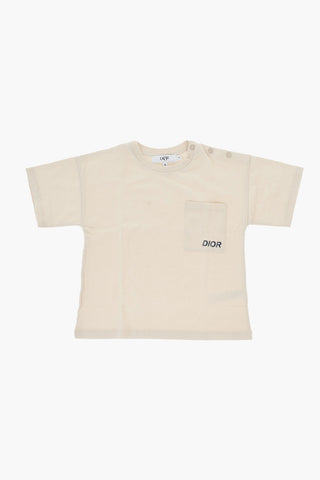 T-Shirt Girocollo in Tinta Unita con Taschino