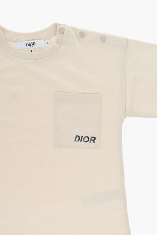 T-Shirt Girocollo in Tinta Unita con Taschino