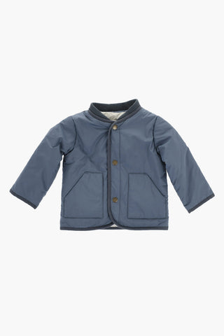 Solid Color Bomber with Logo Buttons