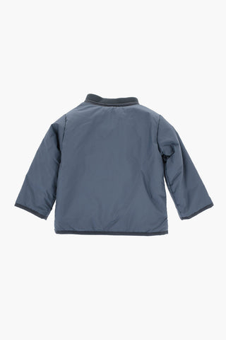 Solid Color Bomber with Logo Buttons