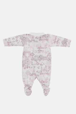 Romper Suit Hat and DouDou Set with Toile de Jouy Motif