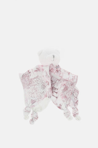Romper Suit Hat and DouDou Set with Toile de Jouy Motif