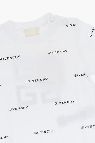 Solid Color Crew-neck T-Shirt with All-Over Logo