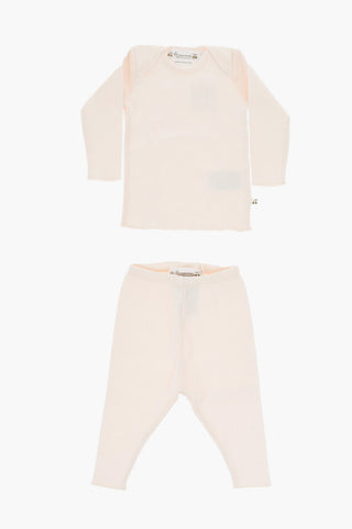 Set Leggings e T-shirt in Cotone a Maniche Lunghe 