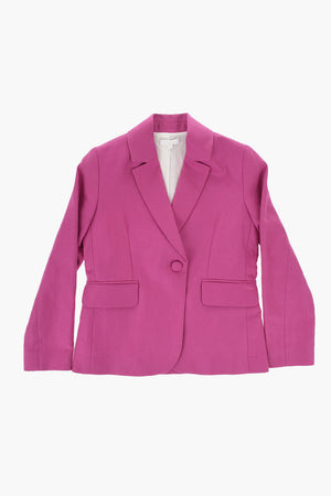 Blazer Monopetto in Twill di Cotone e Lino