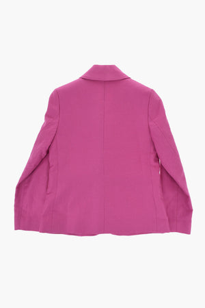 Blazer Monopetto in Twill di Cotone e Lino