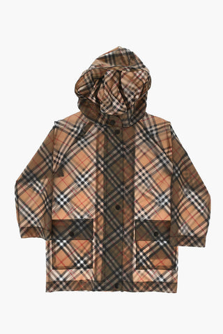 Plaid Checked EMLIA Windbreaker Jacket with Hood