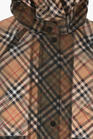 Plaid Checked EMLIA Windbreaker Jacket with Hood