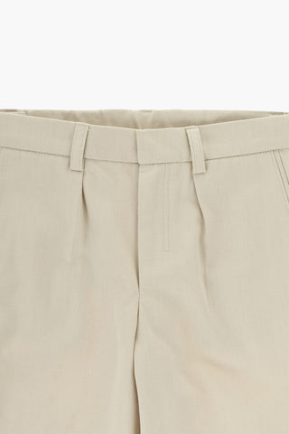 Shorts in Twill di Cotone a 1 Pince