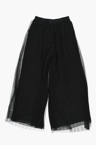 Sheer Flared Pants with Pleats