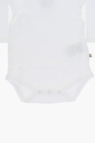 Cotton Solid Color Bodysuit with Collar