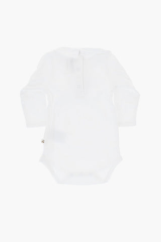 Cotton Solid Color Bodysuit with Collar