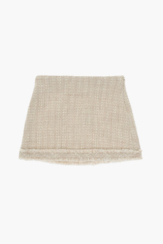 Frayed Hem Solid Color Skirt